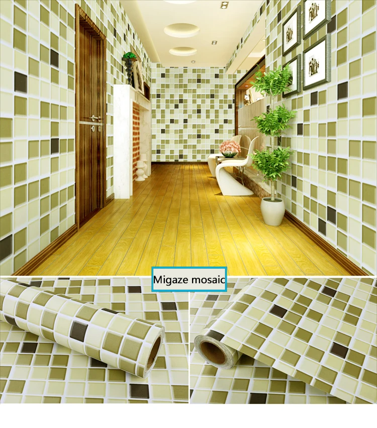 Bathroom Waterproof Mosaic Wall Stickers Kitchen Oil Proof Decoration Wallpaper Bath Toilets Self Adhesive Tiles Decorative Film