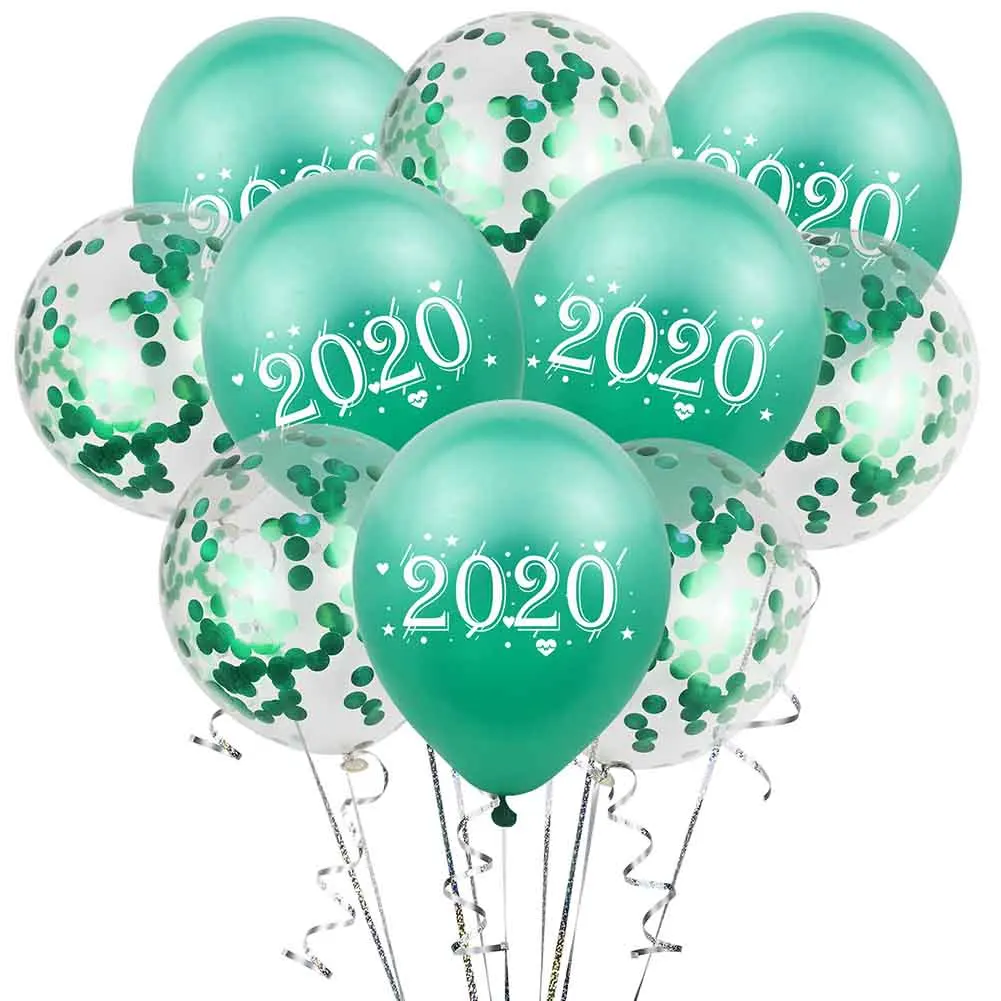 10 шт. 12 дюймов латексные воздушные шары на день рождения вечерние принадлежности конфетти-блестки яркие цвета Домашний Декор фестиваль Дети DIY - Цвет: Green