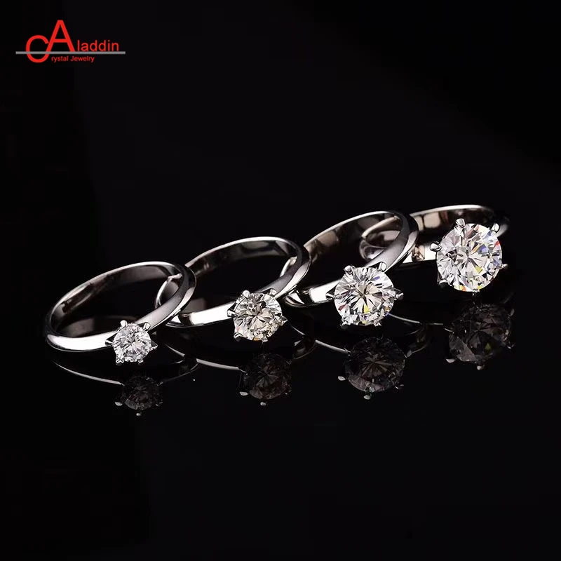 Классические кольца Аладдин с шестью когтями, 1ct/2ct, Муассанит, серебро 925 пробы, обручальное кольцо, ювелирное изделие, Модная бижутерия для подружки, подарок
