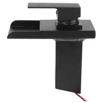 

1PC LED Basin Faucet Wash Basin Water Tap Cold Hot Water Tap Waterfall Faucet Bathroom Faucet for Home Toilet Dorm