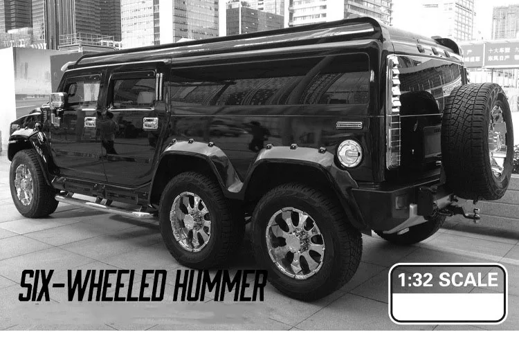 Diecasts& Toy Vehicles 6 Wheels Hummer 1:32 модель автомобиля из металлического сплава SUV Simulation Pull Back игрушки для детей Подарки для детей