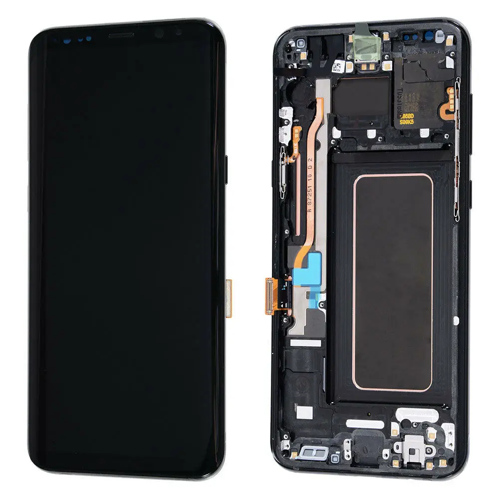 S8PLUS Black Frame Original AMOLED Display with Burn Shadow For SAMSUNG Galaxy S8 G950F S8+ G955F PLUS LCD Display Touch Screen Replacement - Цвет: S8PLUS Black Frame