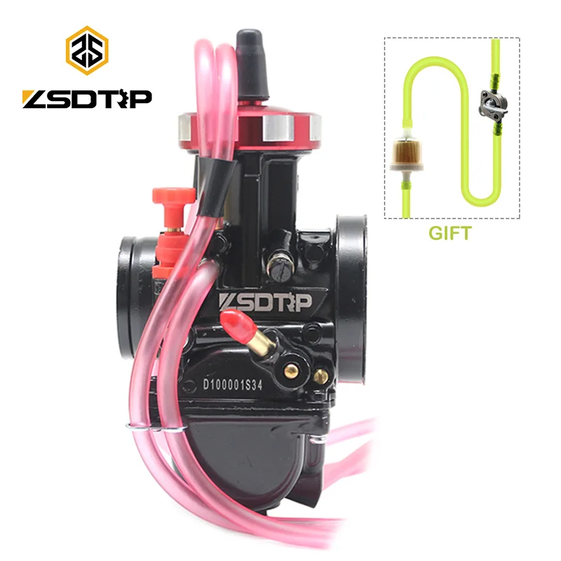 

ZSDTRP Motorcycle Carburetor PWK34 36 38 40mm Carb with Oil Fuel Filter Fuel Tube Oil Switch for Off Road Scooter UTV ATV Quad