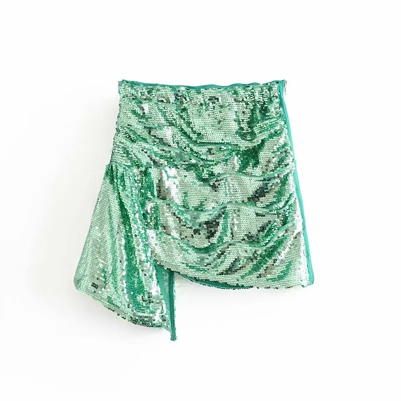 

2020 chun xin Products in Europe And American Style WOMEN'S Dress Sequin Flounced High-waisted Sheath Skirt A7bs6142