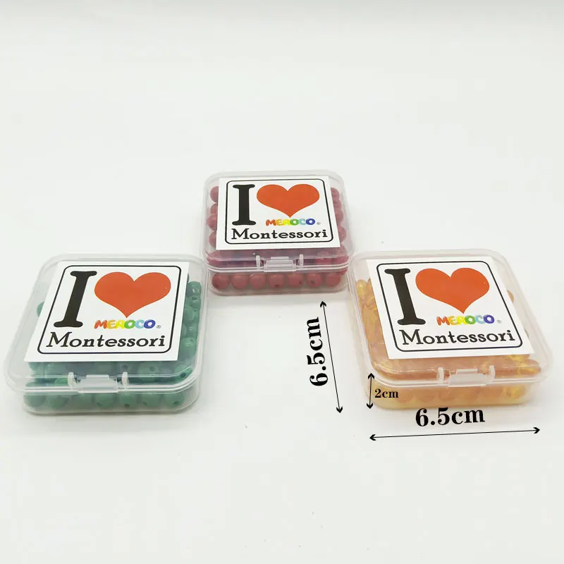 colorful Монтессори математические материалы цветные бусины Монтессори раннее образование Дошкольное обучение в математике игрушки для детей L1846F - Цвет: colorful