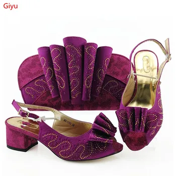 

doershow purple Shoes with Matching Bags for Wedding Women Shoes and Bag to Match for Party Nigerian Shoes and Bag Set!SJK1-11
