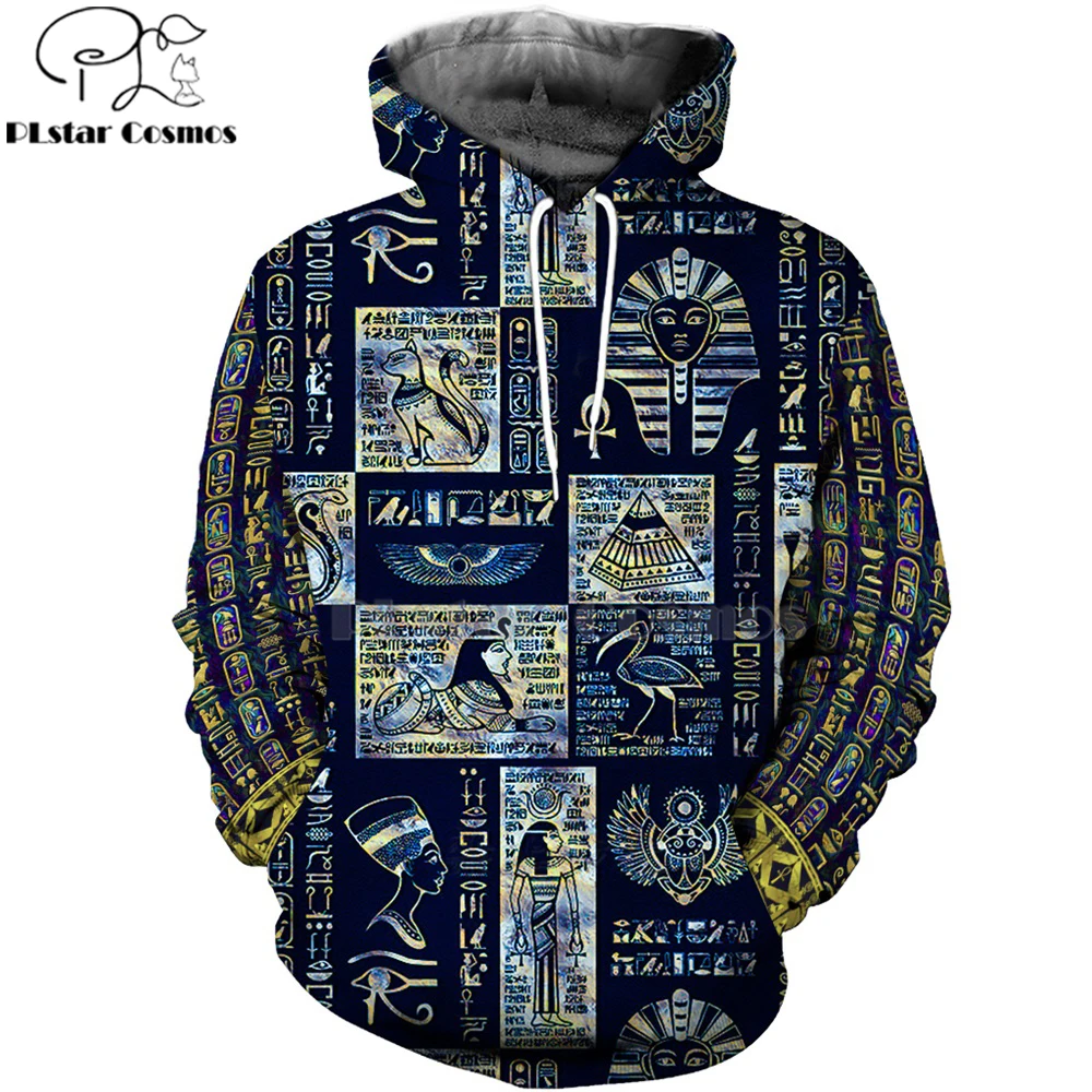 

Mysterious retro ancient Horus Egypt goddess Pharaoh totem 3d printed hoodies Sweatshirt autumn funny long sleeve streetwear
