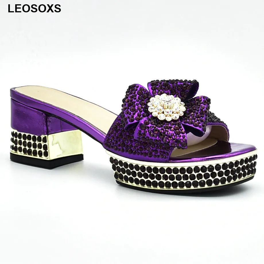 

New Arrival High Heels Open Toe Sandals Designer Shoes Women Luxury 2020 Nigerian Women Wedding Shoes Decorated with Rhinestone