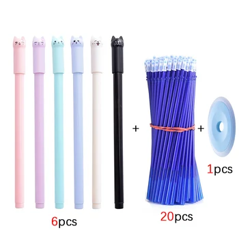

27pcs/set Animal Erasable Pen Refill Magic Erasable Gel Pen Black Blue Gel-Ink Erasable Pens for School Office Writing Tools