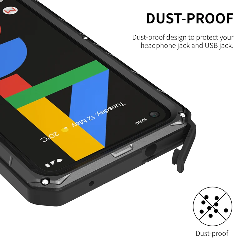 Для Google Pixel 4A 3A XL чехол из твердого алюминиевого металла закаленное стекло Защита
