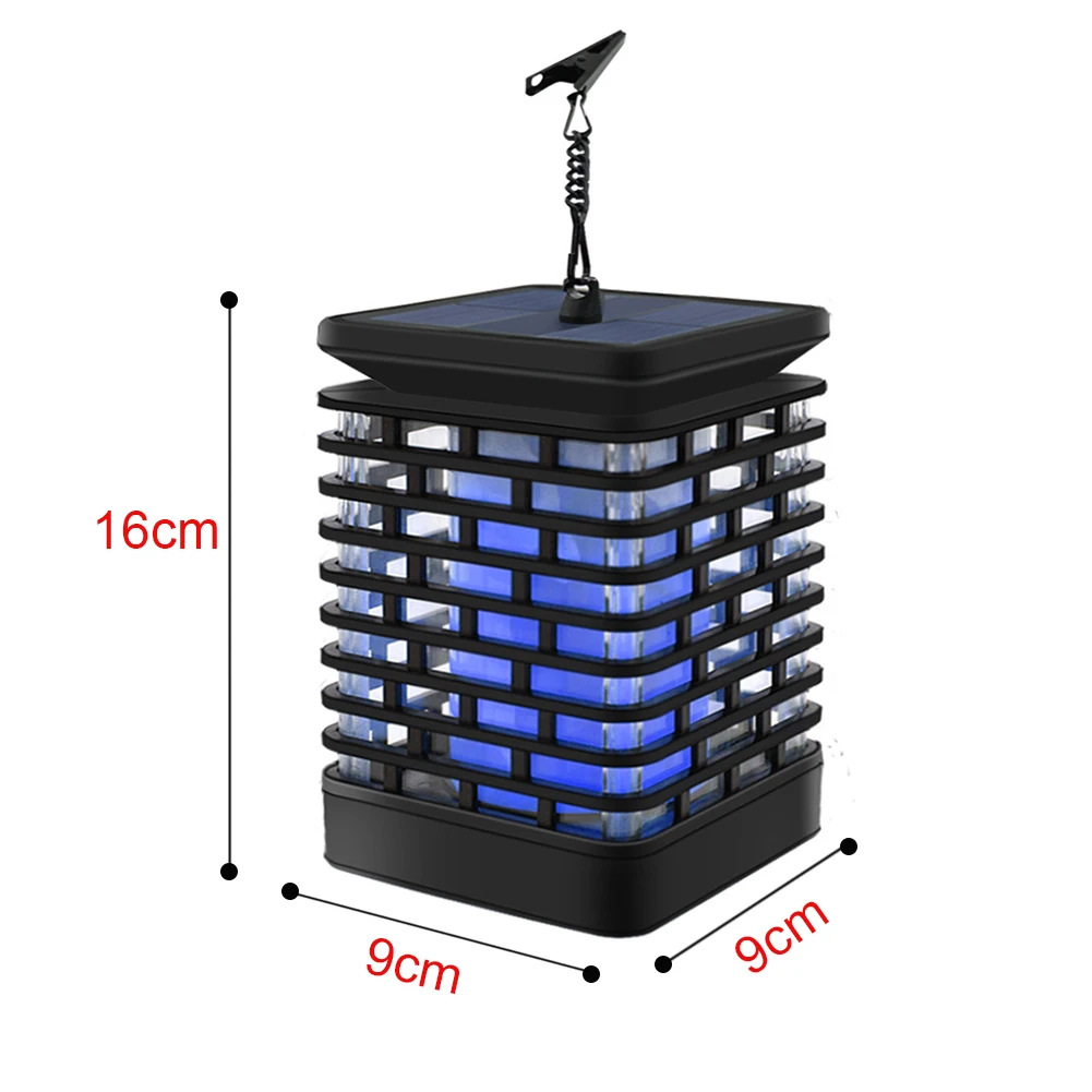 Ландшафтный подвесной светильник, изменяющий цвет, для двора, водонепроницаемая лампа с пламенем, на солнечных батареях, фонарь, для улицы, светодиодный, мерцающий, настенный, для сада