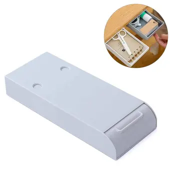 

Bedroom Drawer Sundries Container Kitchen Home Storage Box Case Adhesive Desk Organizer Pen Holder Under Table Stationery