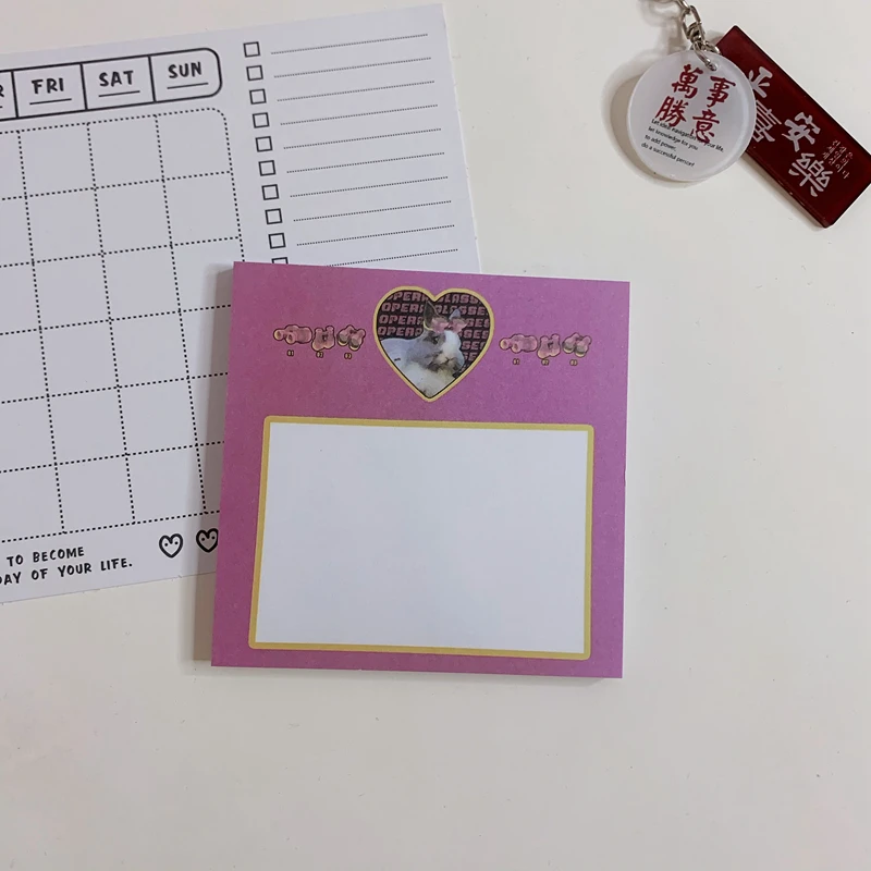 50 Sheets Ins Hot American retro style cute bear Mini Portable Notepad Diary Book Exercise Book Papelaria School Office Supply
