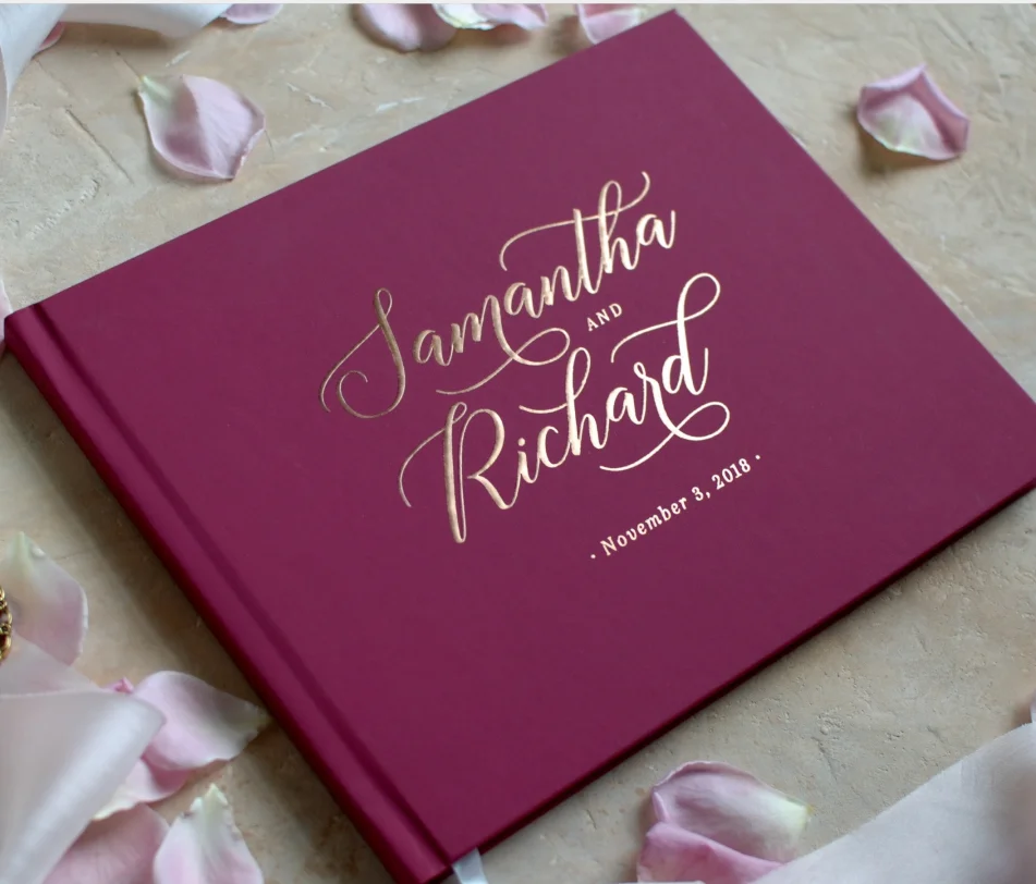 personalised Gold Foil Wedding Guestbook Calligraphy names Book Bridal shower journal hen night sign in Color Choices Available | Дом и сад