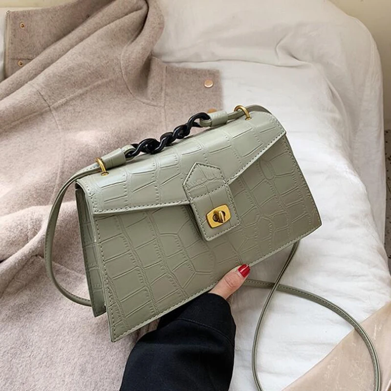

Female Crocodile Pattern Bag New Quality PU Leather Women's Designer Handbag High Capacity Ladies Shoulder Messenger Bags