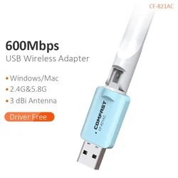 Carte réseau sans fil RTL8811CU, 600Mbps, 2.4GHz, adaptateur Wifi 11AC pour PC, récepteur, antenne, vitesse 