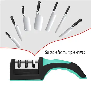 

Knife Sharpener 3 in 1 /Diamond Coated&Fine Rod /Knife Shears Sharpening System /Stainless Steel Blades