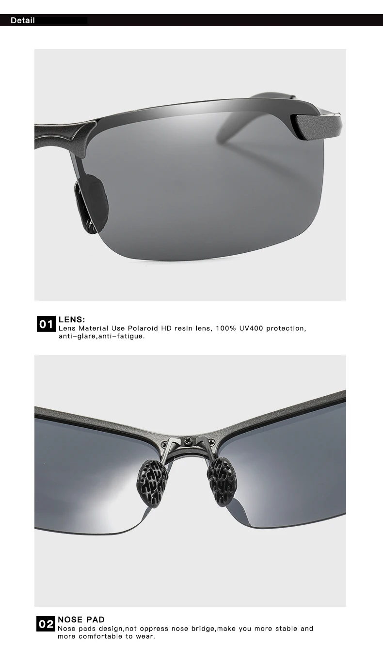Longkeperer поляризованный фотохромный солнцезащитные очки для мужчин изменение цвета солнцезащитные очки День ночного видения вождения очки мужские безграничные гафы