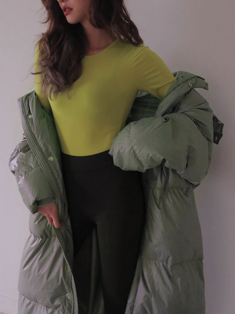 CHEERART Plus Size Long Winter Coat Women Parka Loose Puffer Jacket Hooded Bubble Coat Anorak Fashion Clothing