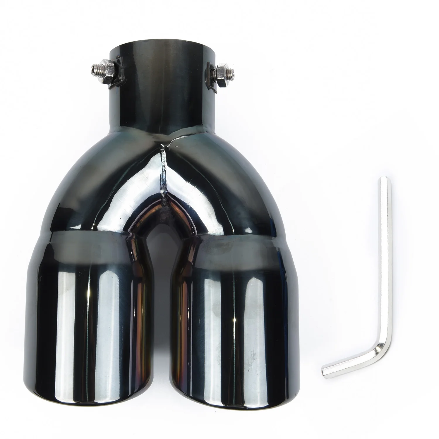 

63 Mm 2.5 Universal Car Inlet Dual Rear Muffler Exhaust Tip Tail Pipe Outlet