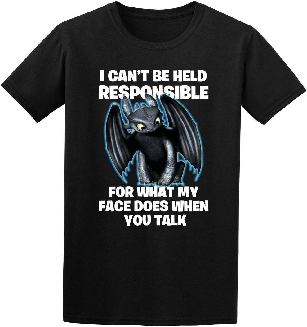 What My Face Do You Talk Funny Toothless Dragon/футболка для детей и взрослых Harajuku футболка в стиле