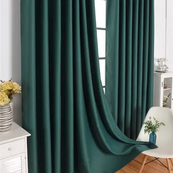 

Thick Thermal Blackout Ready Made Eyelet Ring Top Pair Curtains Panel