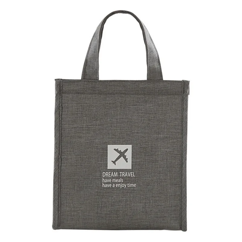 Gray Small Модная Портативная Термосумка для ланча, сумка для еды, свежий Bento, офисный напиток для пикника, холодноизоляционный органайзер, сумка для ланча, аксессуары - Цвет: Gray Small