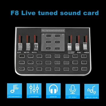 

Universal Accessories Professional Microphone 4 Modes Studio USB Audio Mixer Webcast Streamer Sound Card Portable Computer Phone