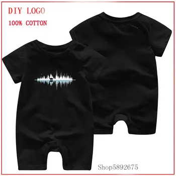 

New Born Baby Boys Girls Clothing Summer Short Sleeved Rompers The Sound Of Nature - Music Sound Wave One-Pieces ropa de bebe