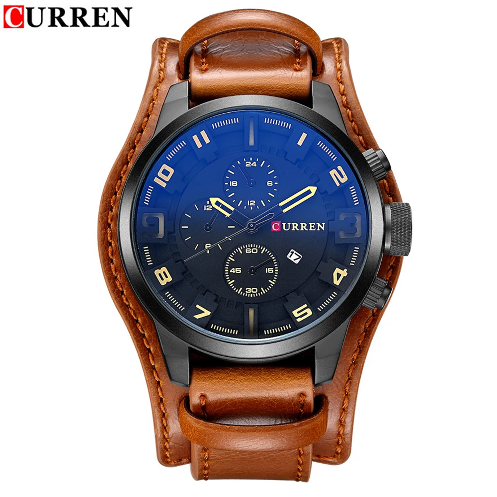 

CURREN Luxury Brand Analog sports Men Watches Fashion Creative Quartz Leather Strap Wristwatch Date Male Clock Reloj Hombre