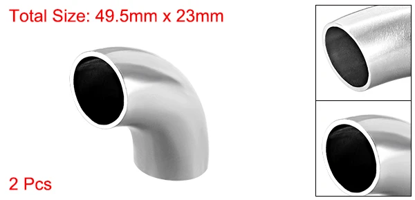 49.5x23x1.5mm Uxcell, 2 шт., фитинг из нержавеющей стали 304, длинный радиус, 90 градусов, локоть, стыковая сварка, 5/8 дюйма до 1-1/2 дюйма, диаметр 1-1,5 мм, толщина - Цвет: 49.5x23x1.5mm