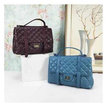 

2020 summer Small square Messenger bag Women's real leather Crossbody bag handmake bags women Genuine leather bolsa designer bag