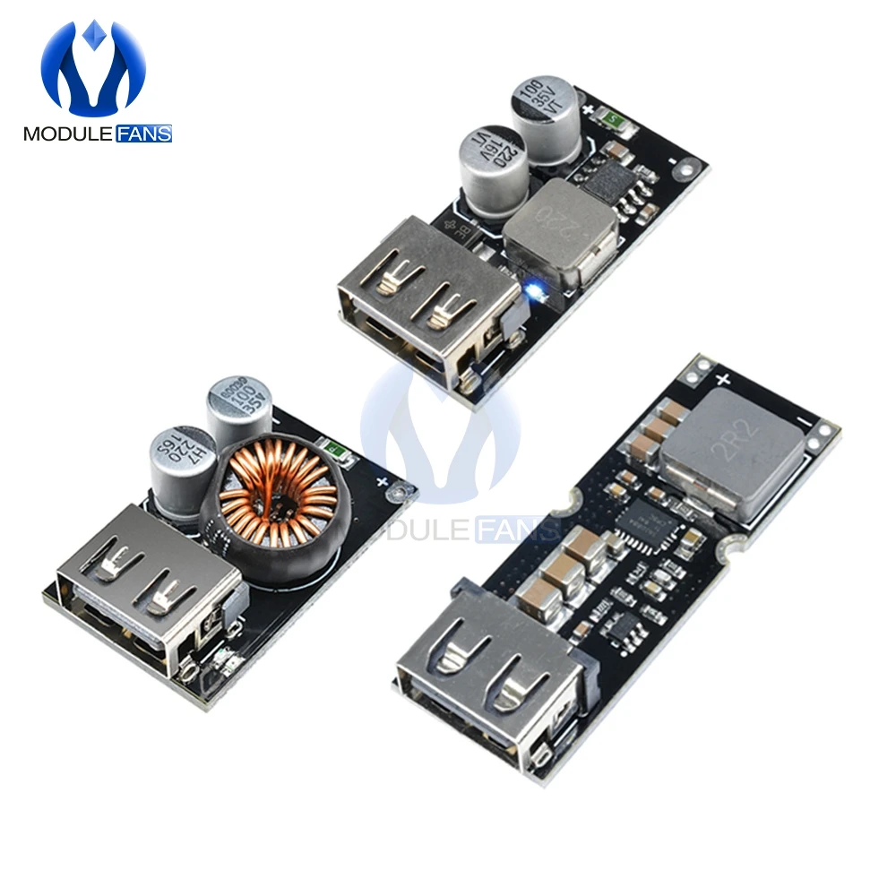 

QC3.0 QC2.0 USB DC-DC Buck Converter Charging Step Down Module 6V-32V 9V 12V 24V to Fast Quick Charger Circuit Board 3V 5V 12V