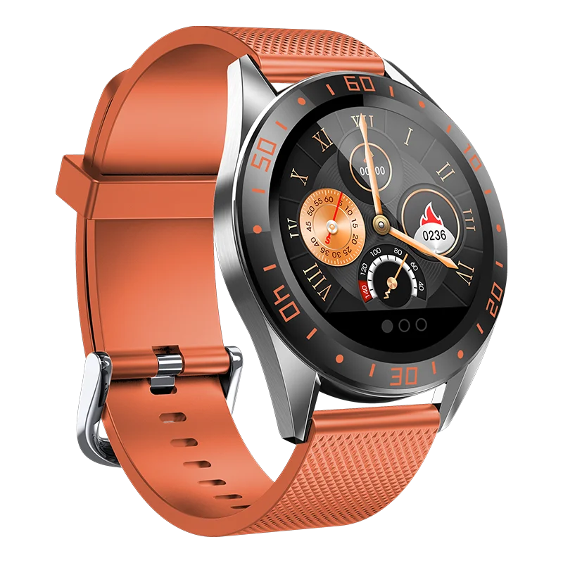 Orange Модные часы Smart watch Для мужчин часы Bluetooth шагомер Фитнес спортивный сердечный ритм наручные часы Водонепроницаемый Smartwatch подходит для Apple IOS и Android - Цвет: Orange