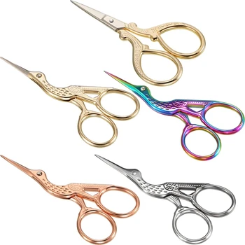 

5 Pieces Stainless Steel Tip Classic Stork Scissors Crane Design 3.6 Inch Sewing Dressmaker Scissors for Embroidery, Craft, Need