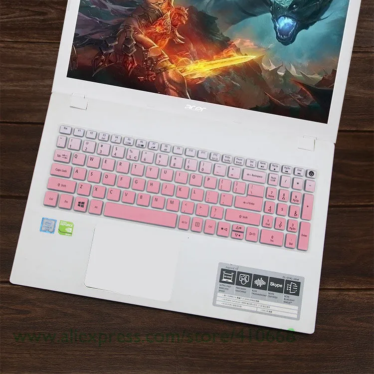 15,6 17 дюймов клавиатура протектор кожного покрова для acer Aspire E5-774G ES1-523 ES1-523G ES1-533 E5-752G E5-773 E5-773G E5-774 - Цвет: Gradualpink