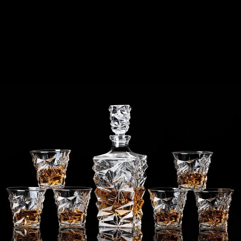 3PCS Bottiglia di Whisky Set di Vetro Set di Vino da Bar A Casa Bicchiere di Cristallo Bicchiere di Vino di Birra Superalcolico Bicchieri di Vodka Decanter Regalo 