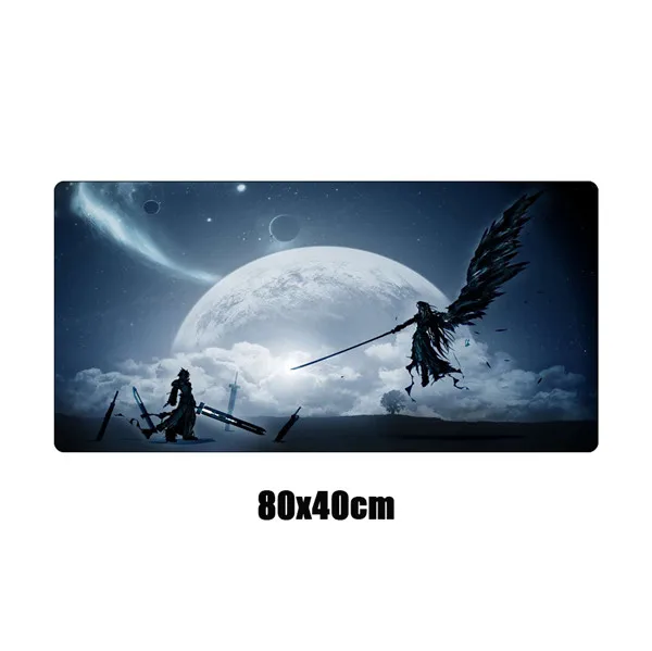 80x40cm Большой игровой коврик для мыши Final Fantasy Duel XXL коврик мыши с фиксируемым краем прочный нескользящий коврик для клавиатуры стол для портативного компьютера ноутбука коврик - Цвет: 80x40cm