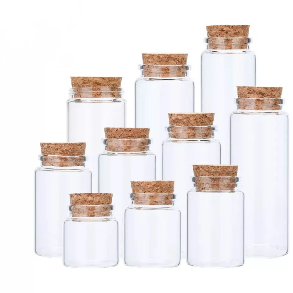 5PCS 47*60mm 60ml Creative Kitchen Storage Bottles Glass Jars With Lid Spice Sugar Tea Coffee Glass Container Receive Organizer 5