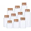 5PCS 47*60mm 60ml Creative Kitchen Storage Bottles Glass Jars With Lid Spice Sugar Tea Coffee Glass Container Receive Organizer 5