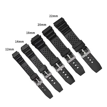 

Watchband Wrist Strap Band Soft Slicone Adjustable Diving Bracelet Belt Replacement Sports Watch 12mm 14mm 18mm 20mm 22mm