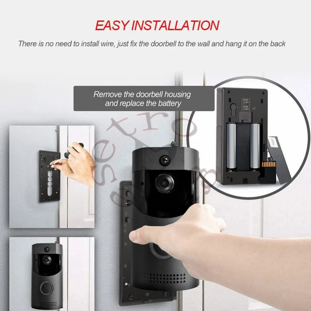 WIFI Wireless Video Intercom Doorbell Low Power Consumption Smart Security Camera B30 720P HD for Door Home