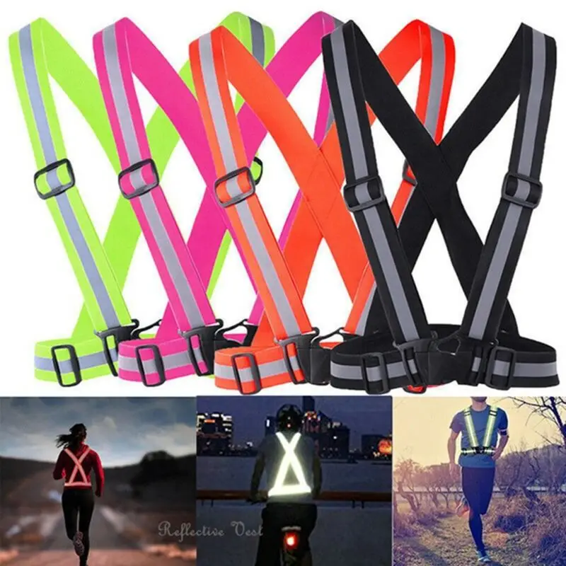 

Adjustable Security Safety Reflective Vest Belt Stripe Straps Night Running Jogging Biking Cycling Reflective Strap
