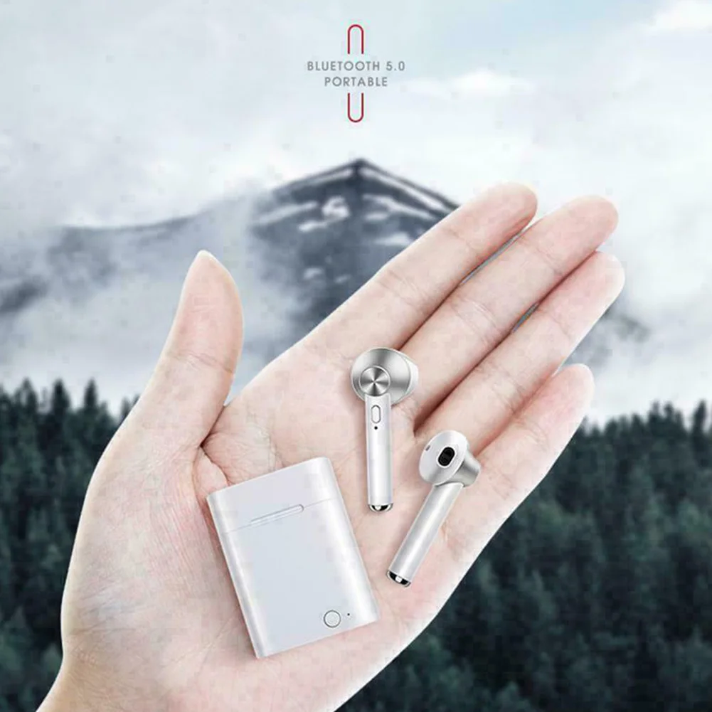 In Ear Microphone Sports Portable Bass Waterproof With Charging Box True Wireless Mini Bluetooth Earphone Subwoofer Stereo Music