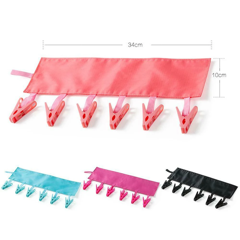 Portable Cloth Hanger Socks Underwear Clothes Clip Foldable Travel Bathroom Rack Peg Foldable Travel Convenience Hanger