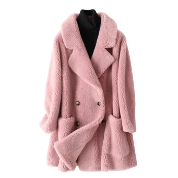 

Real Fur Coat Female Wool Jacket Autumn Winter Coat Women Clothes 2020 Korean Vintage Sheep Shearling Tops Abrigo Mujer ZT4675