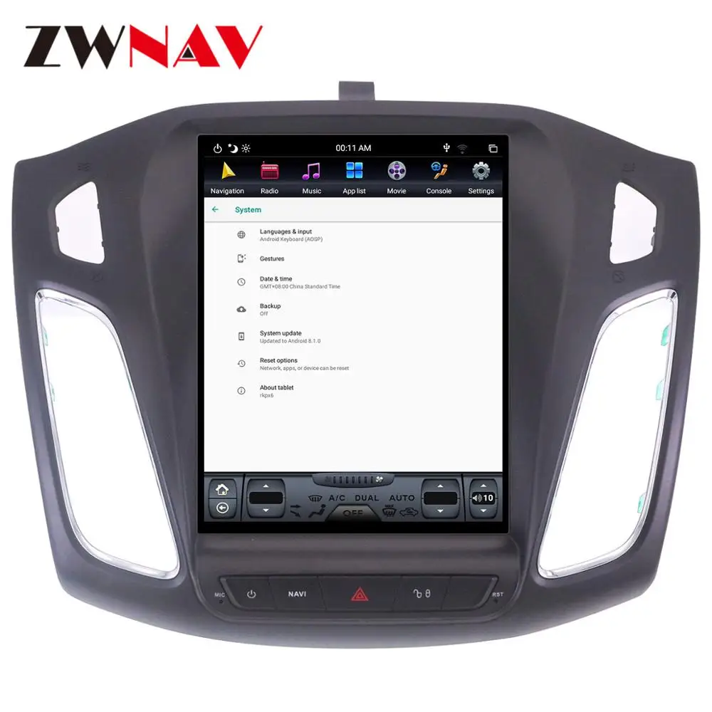 Clearance Tesla style Android 8 Big Screen Car No DVD Player GPS Navigation For Ford Focus 2012-2018 Auto navi stereo headunit multimedia 2