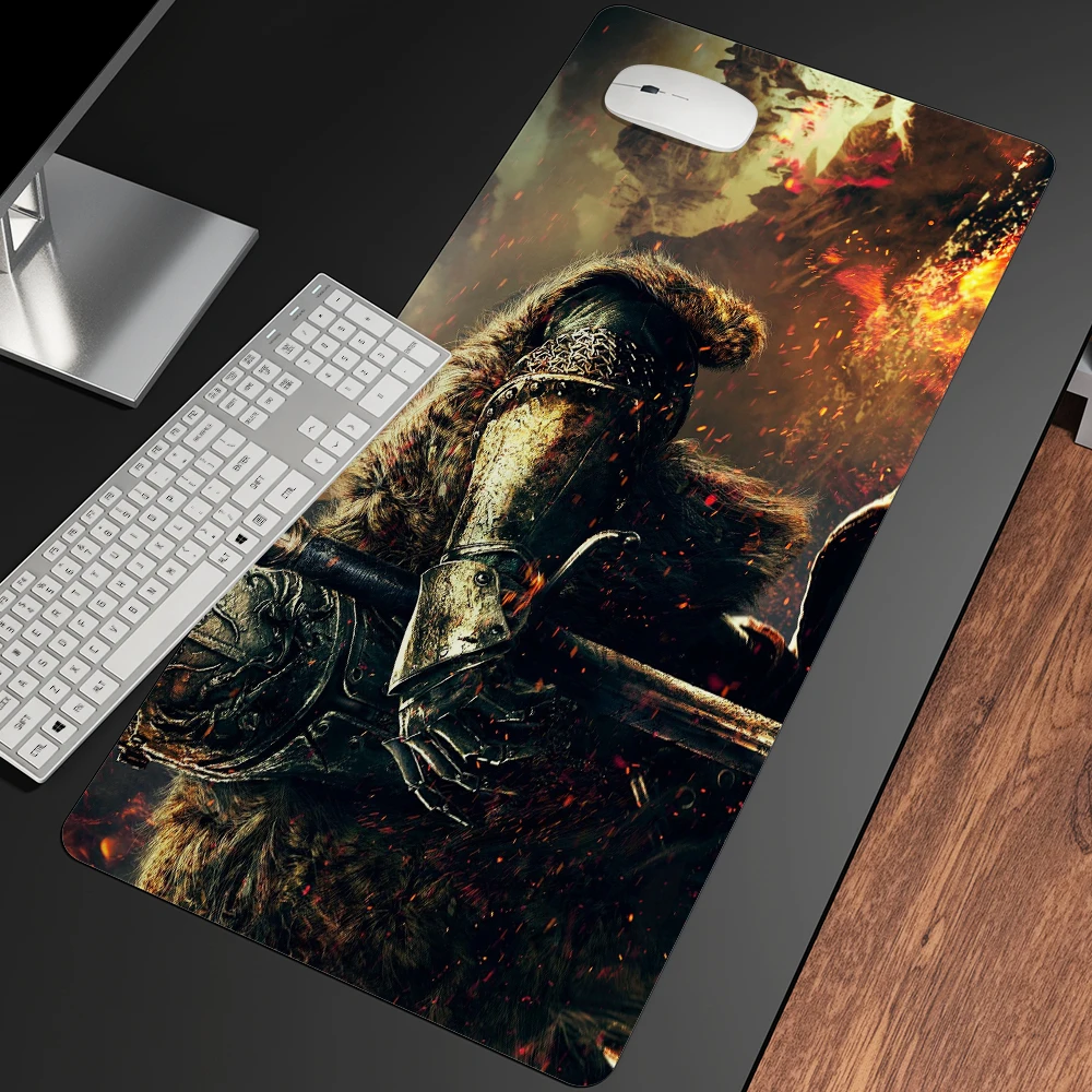 Anime Padrão Dark Soul Paisagem Grande Gaming Desk Pad hd Print Computador Gamer Bloqueio Borda Mats Xxl - Imagem 2