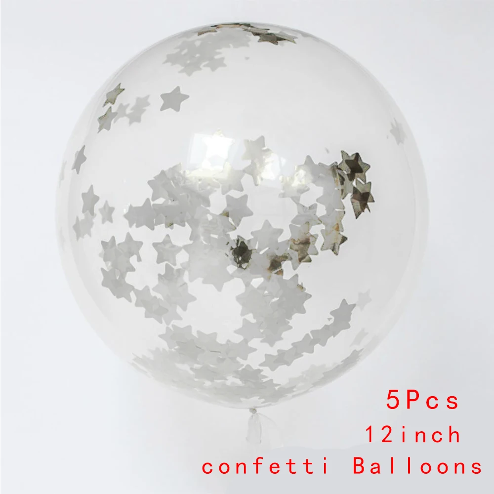 5pc Silvery Star 12 дюймов подставка для воздушных шаров держатель для шарика воздушный шар "Конфетти" детские игрушки День Рождения Вечеринка свадебное украшение воздушный Гелиевый шар - Цвет: 5pc Silvery Star