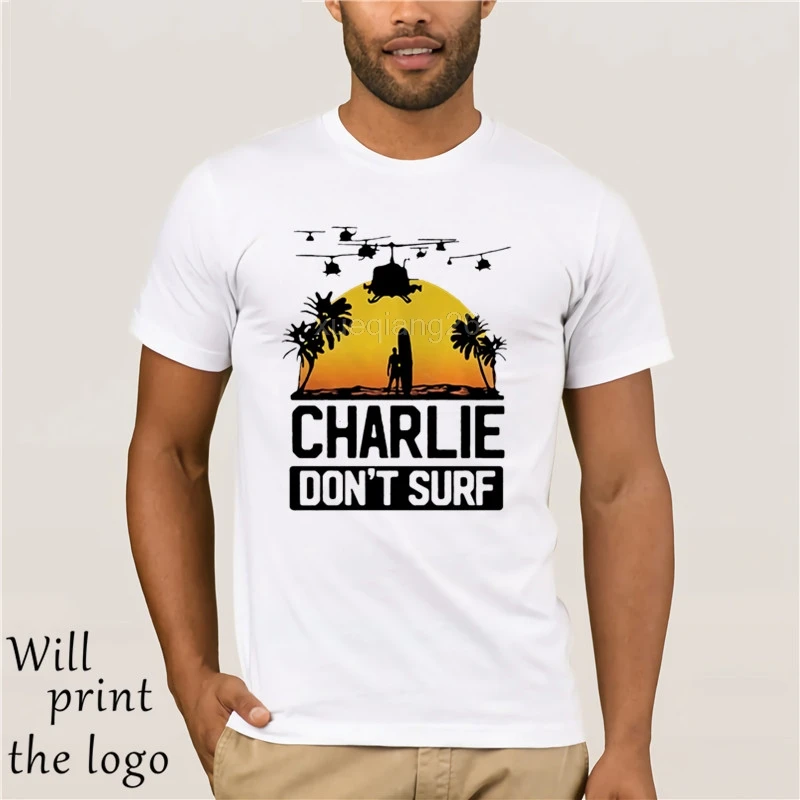 Charlie Dont Surf Apocalypse Now фильм футболка мужская Модная брендовая футболка с коротким рукавом и круглым вырезом хлопок футболка Топы - Цвет: white